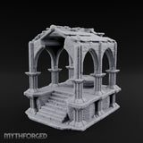 Arch-Framed Stair-Risen Shrine Altar Ruins Miniature for Dungeons and Dragons, Pathfinder or other TTRPGs