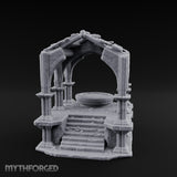 Arch-Framed Stair-Risen Shrine Altar Ruins Miniature for Dungeons and Dragons, Pathfinder or other TTRPGs