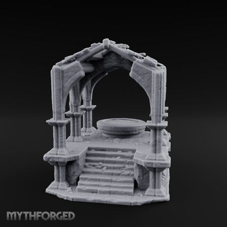 Arch-Framed Stair-Risen Shrine Altar Ruins Miniature for Dungeons and Dragons, Pathfinder or other TTRPGs