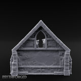Arch-Shattered Stair-Fronted Stone Chapel Ruins Miniature for Dungeons and Dragons, Pathfinder or other TTRPGs