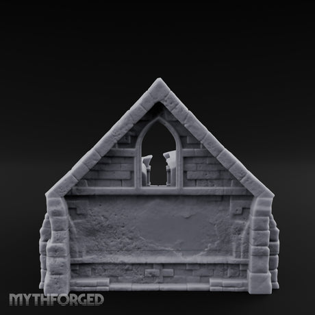 Arch-Shattered Stair-Fronted Stone Chapel Ruins Miniature for Dungeons and Dragons, Pathfinder or other TTRPGs