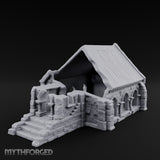 Arch-Shattered Stair-Fronted Stone Chapel Ruins Miniature for Dungeons and Dragons, Pathfinder or other TTRPGs