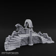 Arch-Spanned Skeleton-Flanked Ruined Gatehouse Stairs Miniature for Dungeons and Dragons, Pathfinder or other TTRPGs