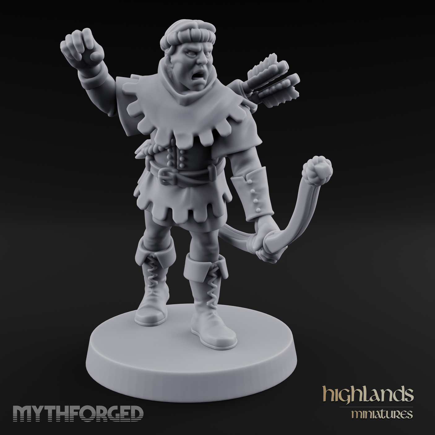 Miffed Human Archer Miniature for Dungeons and Dragons, Pathfinder or other TTRPGs
