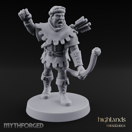 Miffed Human Archer Miniature for Dungeons and Dragons, Pathfinder or other TTRPGs