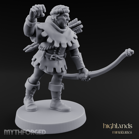 Miffed Human Archer Miniature for Dungeons and Dragons, Pathfinder or other TTRPGs