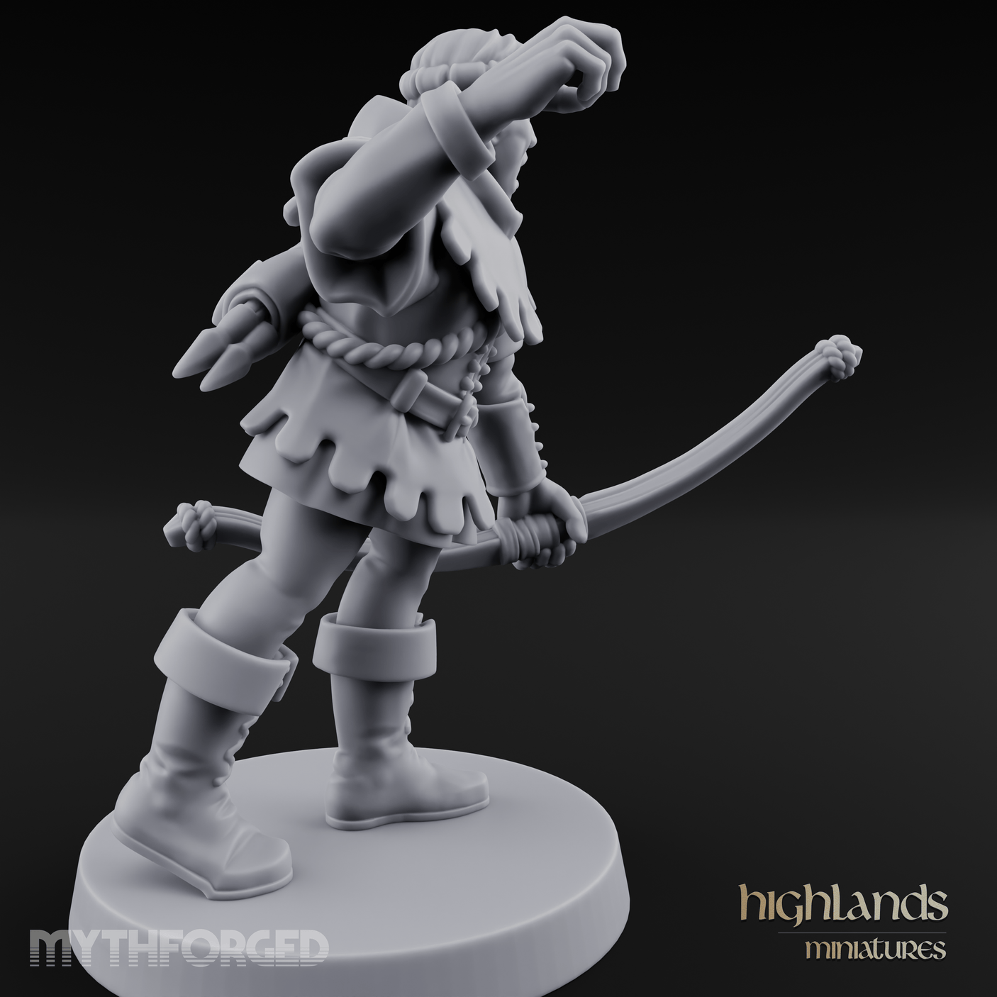 Miffed Human Archer Miniature for Dungeons and Dragons, Pathfinder or other TTRPGs