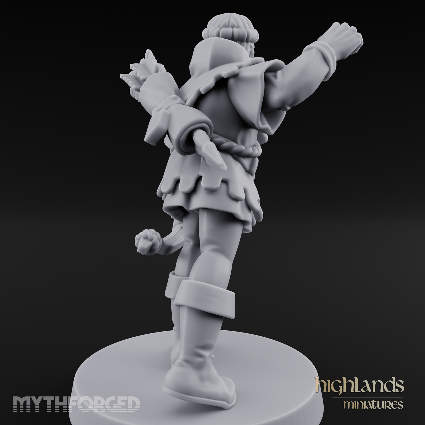 Miffed Human Archer Miniature for Dungeons and Dragons, Pathfinder or other TTRPGs
