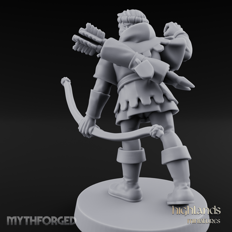Miffed Human Archer Miniature for Dungeons and Dragons, Pathfinder or other TTRPGs