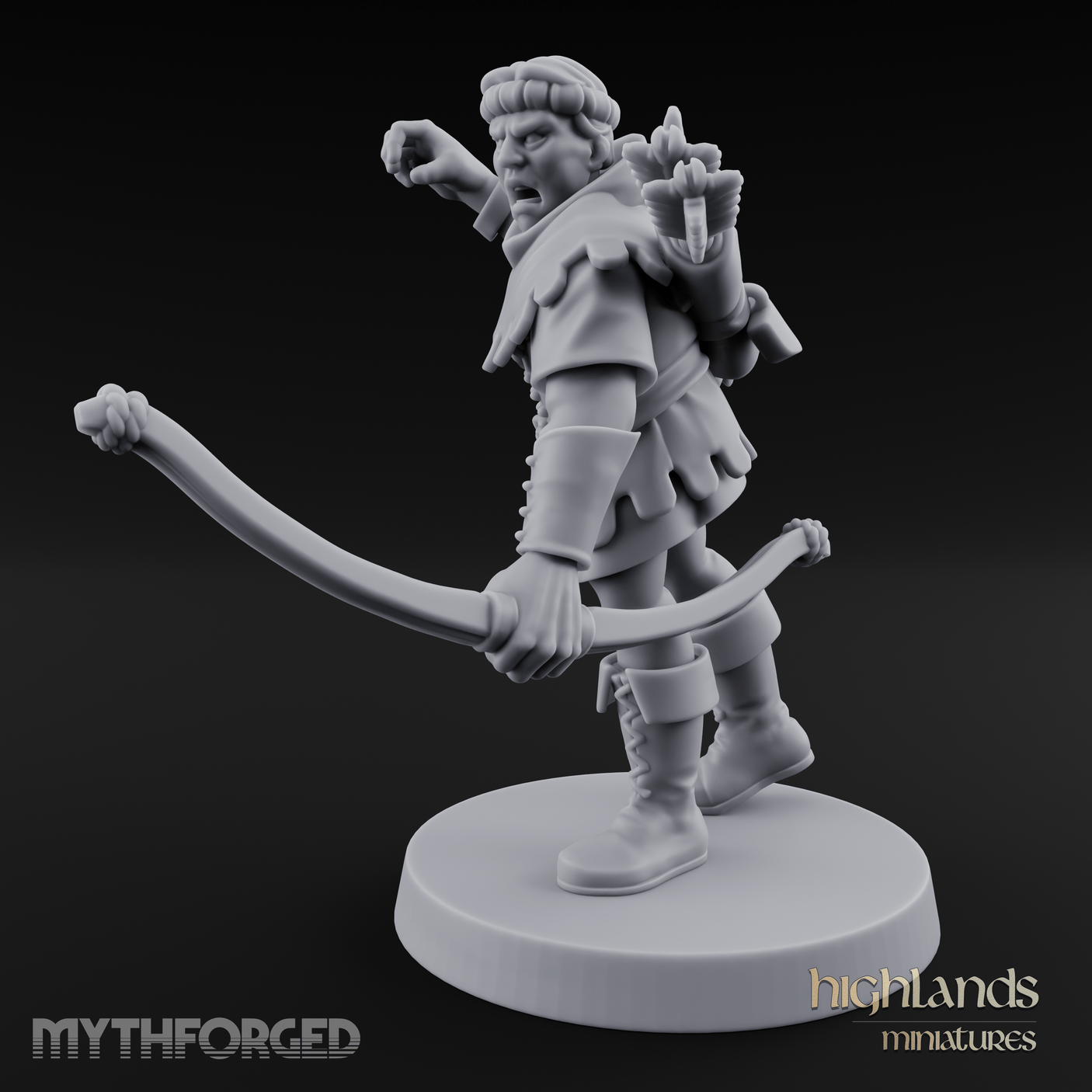 Miffed Human Archer Miniature for Dungeons and Dragons, Pathfinder or other TTRPGs