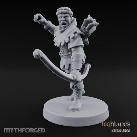 Miffed Human Archer Miniature for Dungeons and Dragons, Pathfinder or other TTRPGs