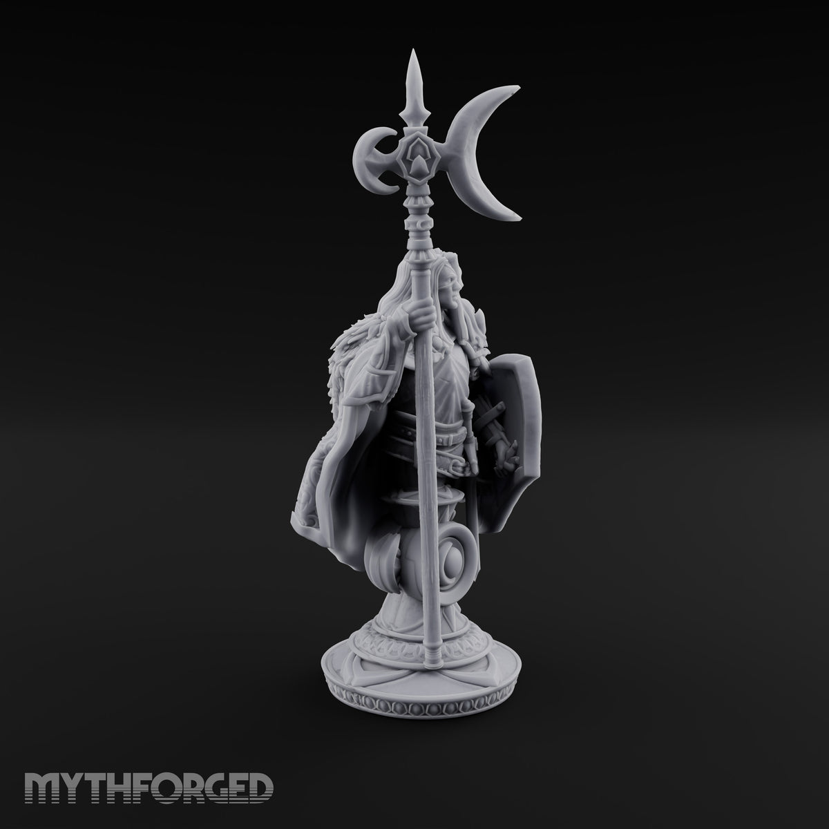 Waxing Defiant Drow Lunar Knight Bust