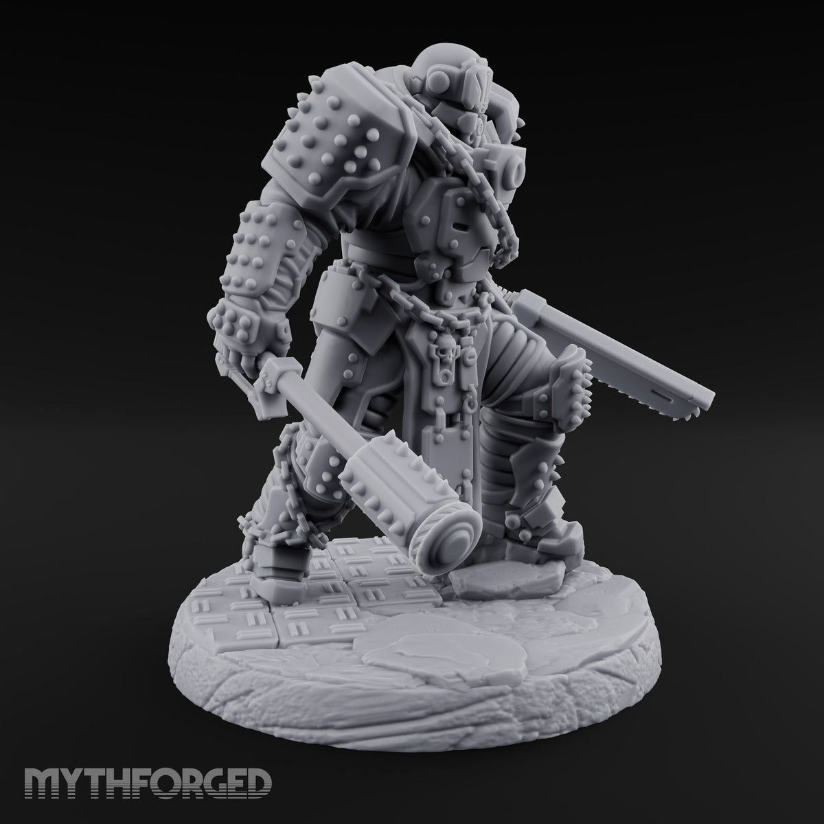 Chains Rattling, Spikes Leading Human Heavy Infantry Soldier A