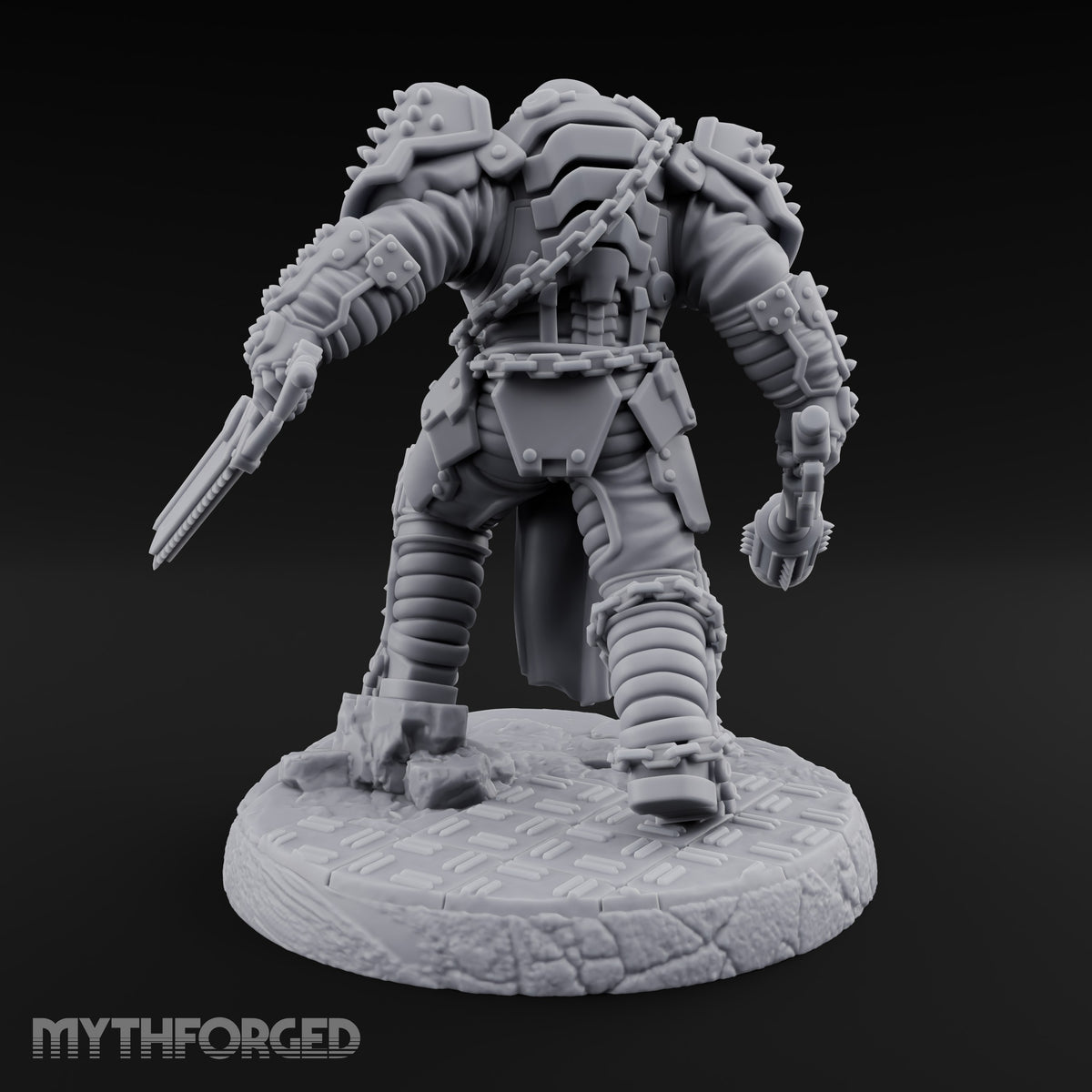 Chains Rattling, Spikes Leading Human Heavy Infantry Soldier A