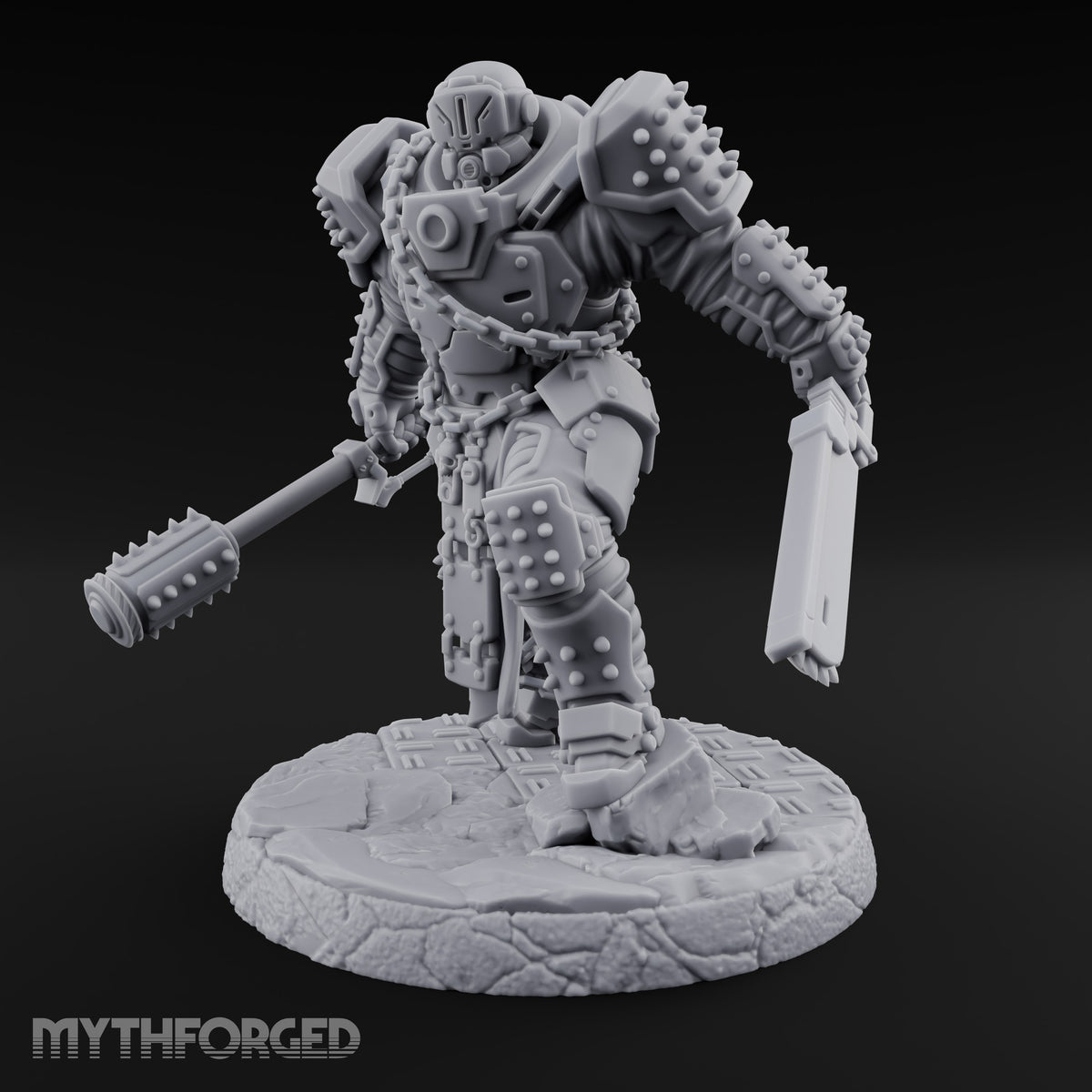 Chains Rattling, Spikes Leading Human Heavy Infantry Soldier A