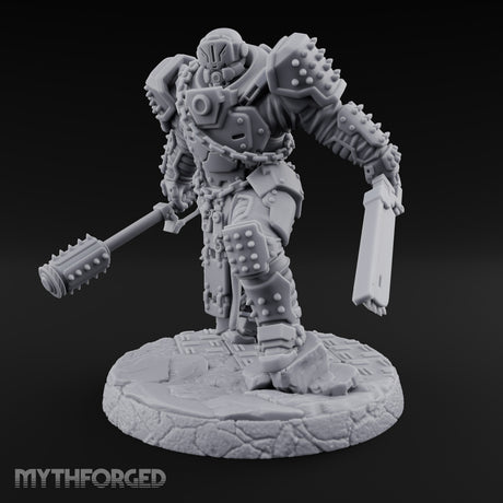 Chains Rattling, Spikes Leading Human Heavy Infantry Soldier A
