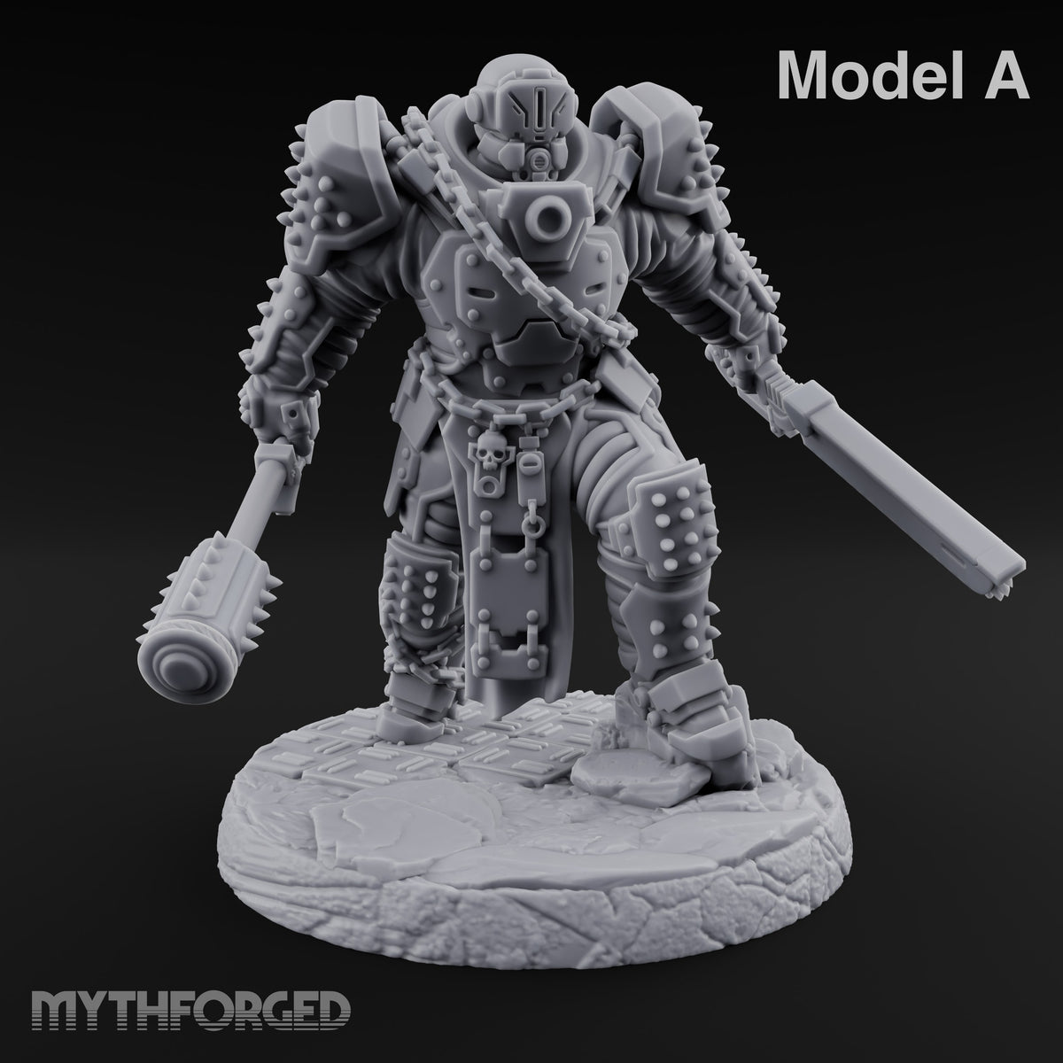 Chains Rattling, Spikes Leading Human Heavy Infantry Soldier A