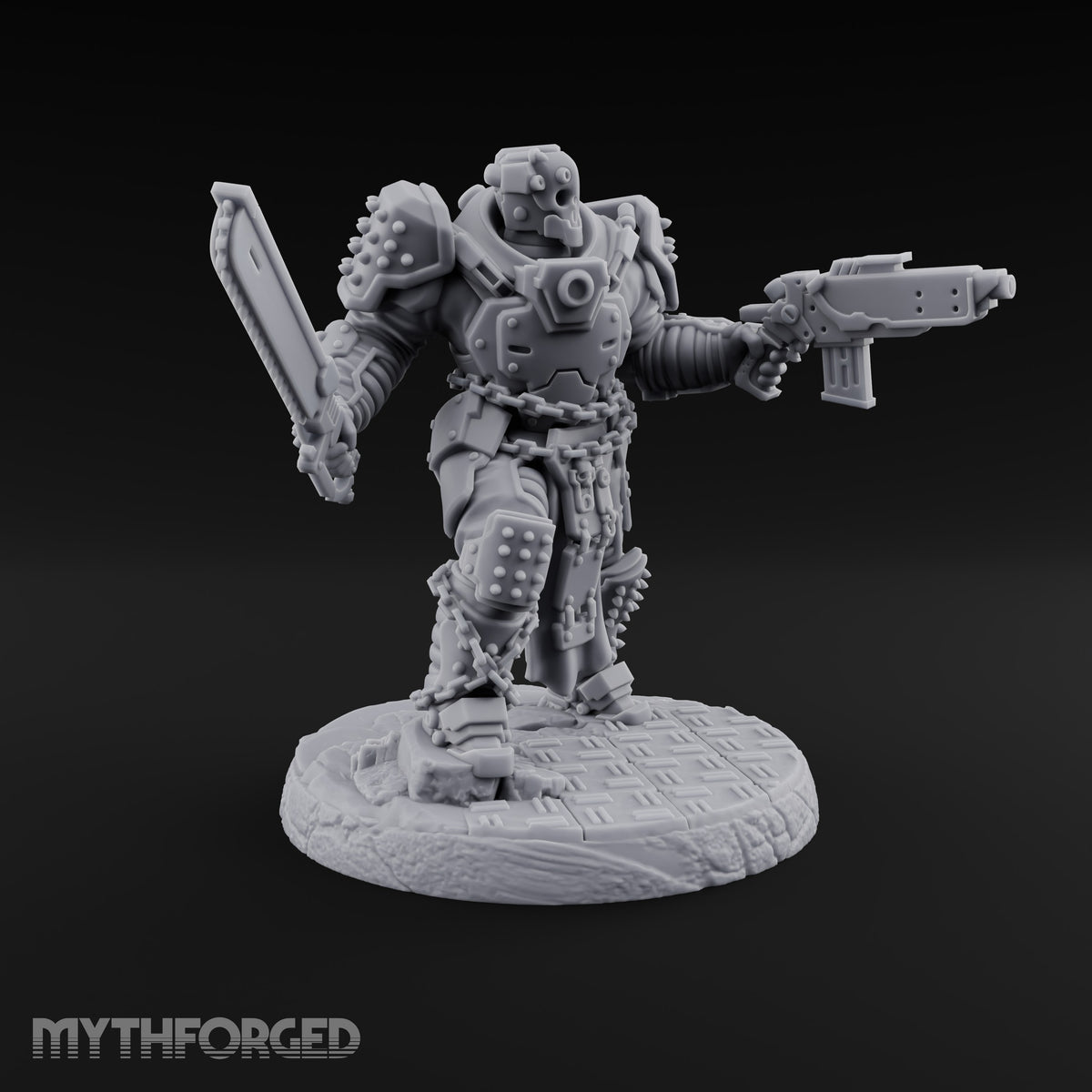 Chains Rattling, Spikes Leading Human Heavy Infantry Soldier B
