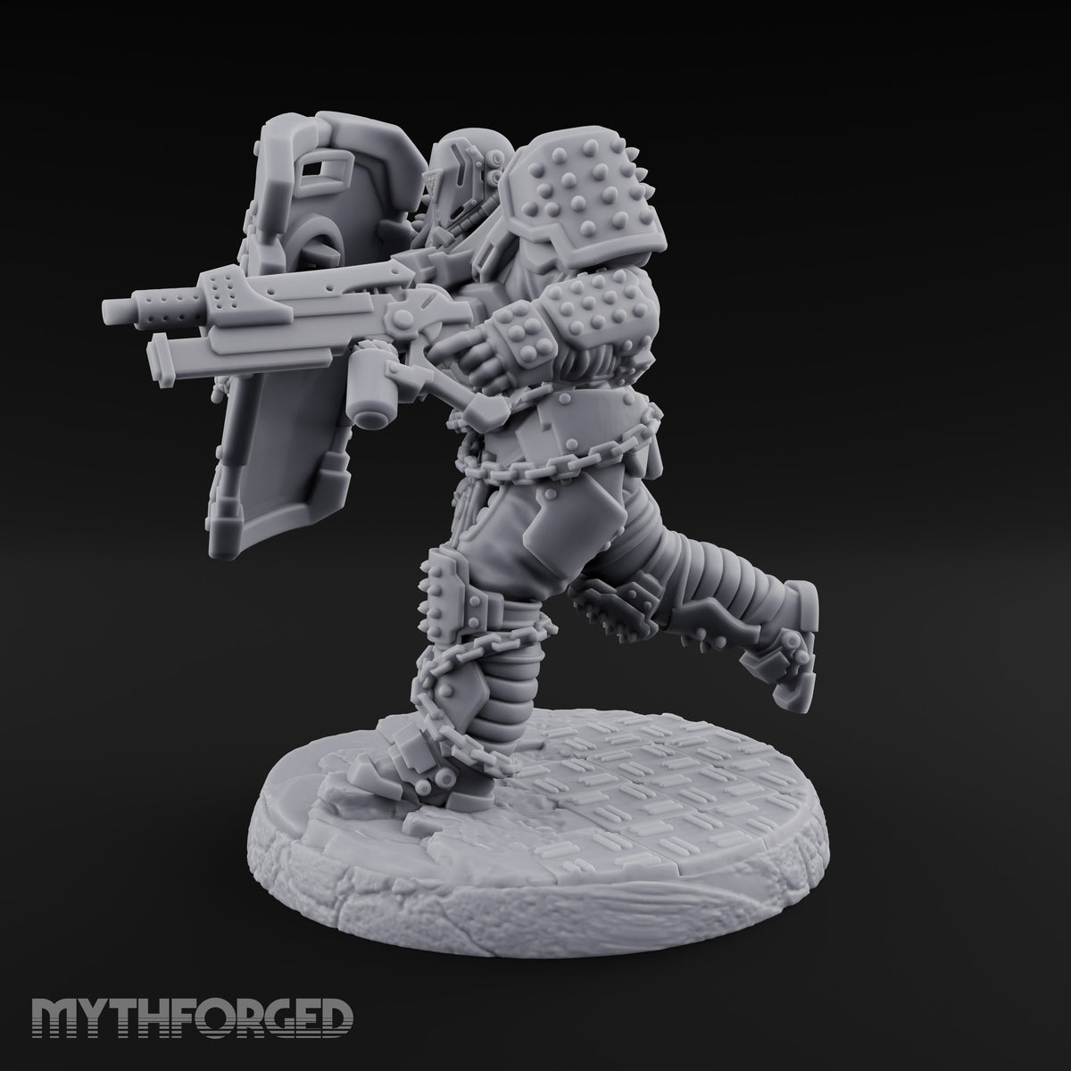 Chains Rattling, Spikes Leading Human Heavy Infantry Soldier D — V2