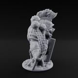 Triple Flail Swinging Boarman Gladiator Miniature for Dungeons and Dragons, Pathfinder or other TTRPGs