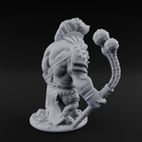 Triple Flail Swinging Boarman Gladiator Miniature for Dungeons and Dragons, Pathfinder or other TTRPGs