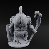 Triple Flail Swinging Boarman Gladiator Miniature for Dungeons and Dragons, Pathfinder or other TTRPGs