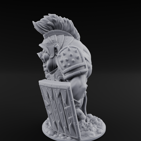 Triple Flail Swinging Boarman Gladiator Miniature for Dungeons and Dragons, Pathfinder or other TTRPGs