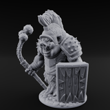 Triple Flail Swinging Boarman Gladiator Miniature for Dungeons and Dragons, Pathfinder or other TTRPGs