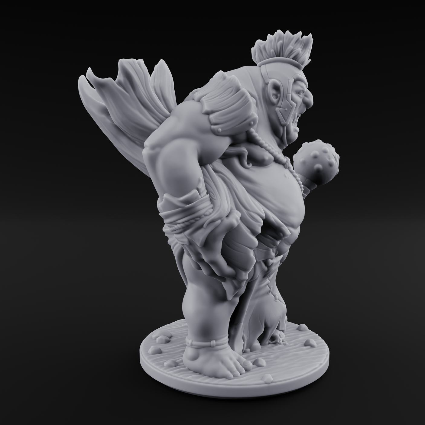 Snack Hauling Ogre Brute Miniature for Dungeons and Dragons, Pathfinder or other TTRPGs