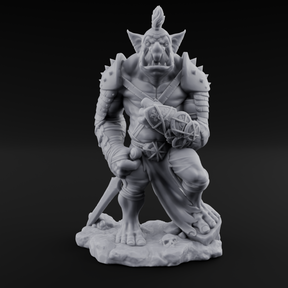 Skull Stomping Troll Gladiator Miniature for Dungeons and Dragons, Pathfinder or other TTRPGs