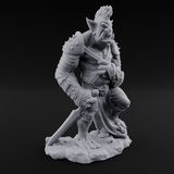 Skull Stomping Troll Gladiator Miniature for Dungeons and Dragons, Pathfinder or other TTRPGs