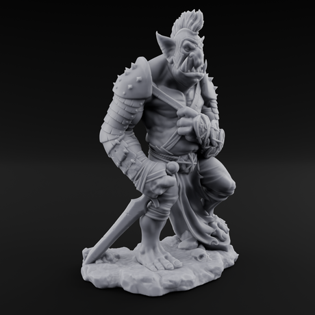Skull Stomping Troll Gladiator Miniature for Dungeons and Dragons, Pathfinder or other TTRPGs