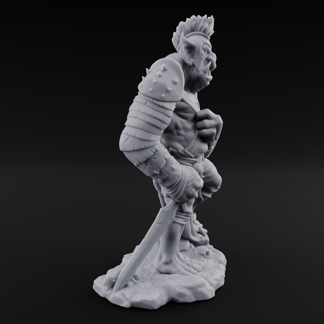 Skull Stomping Troll Gladiator Miniature for Dungeons and Dragons, Pathfinder or other TTRPGs