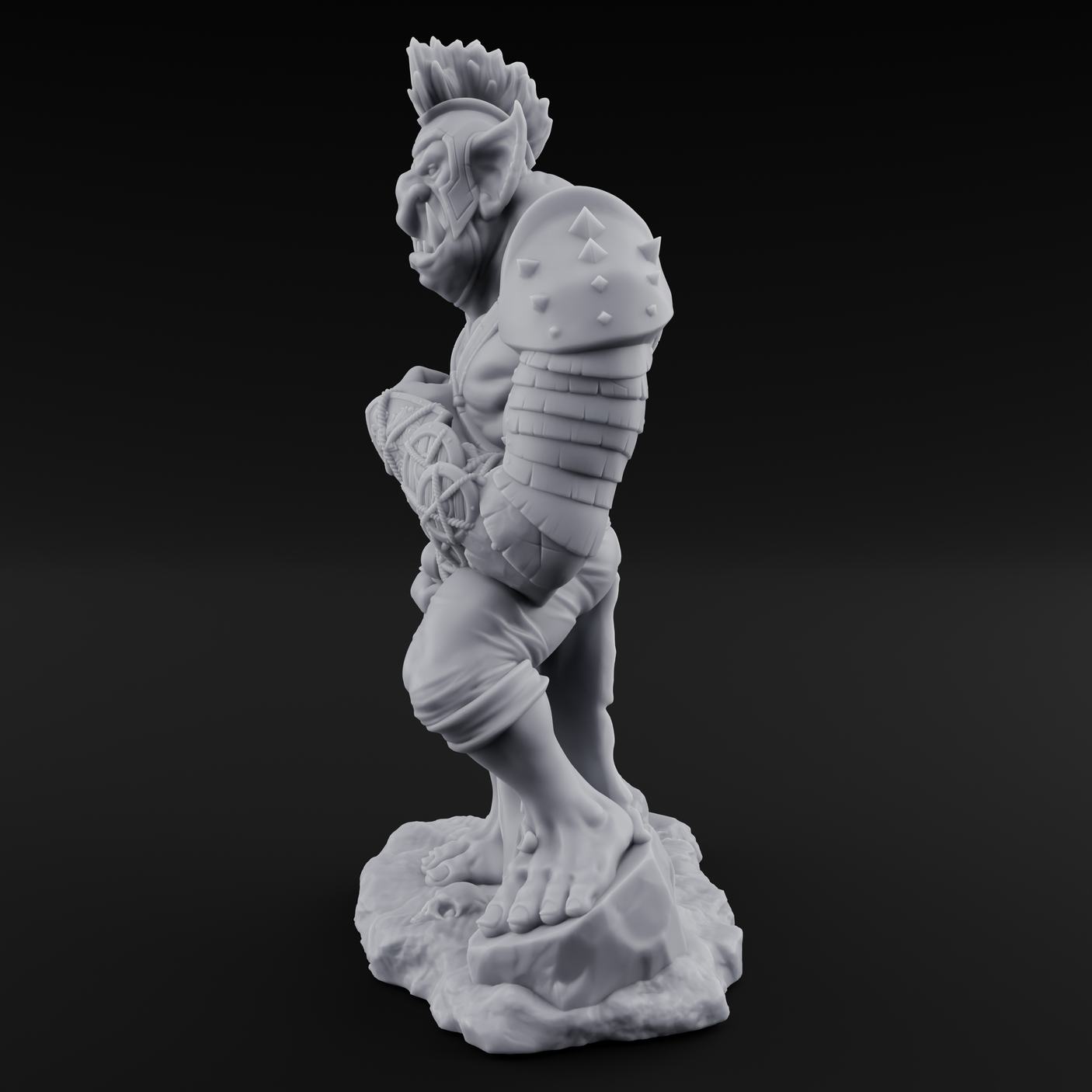 Skull Stomping Troll Gladiator Miniature for Dungeons and Dragons, Pathfinder or other TTRPGs