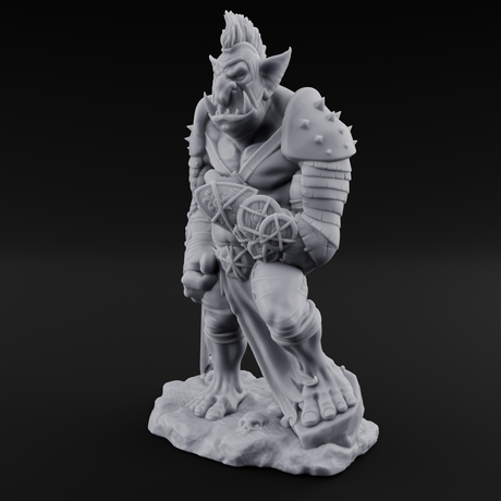 Skull Stomping Troll Gladiator Miniature for Dungeons and Dragons, Pathfinder or other TTRPGs