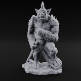 Skull Stomping Troll Gladiator Miniature for Dungeons and Dragons, Pathfinder or other TTRPGs