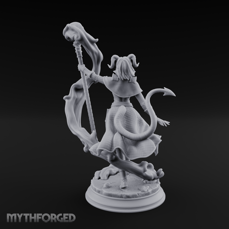 Staff Summoning Tiefling Sorcerer Miniature for Dungeons and Dragons, Pathfinder or other TTRPGs