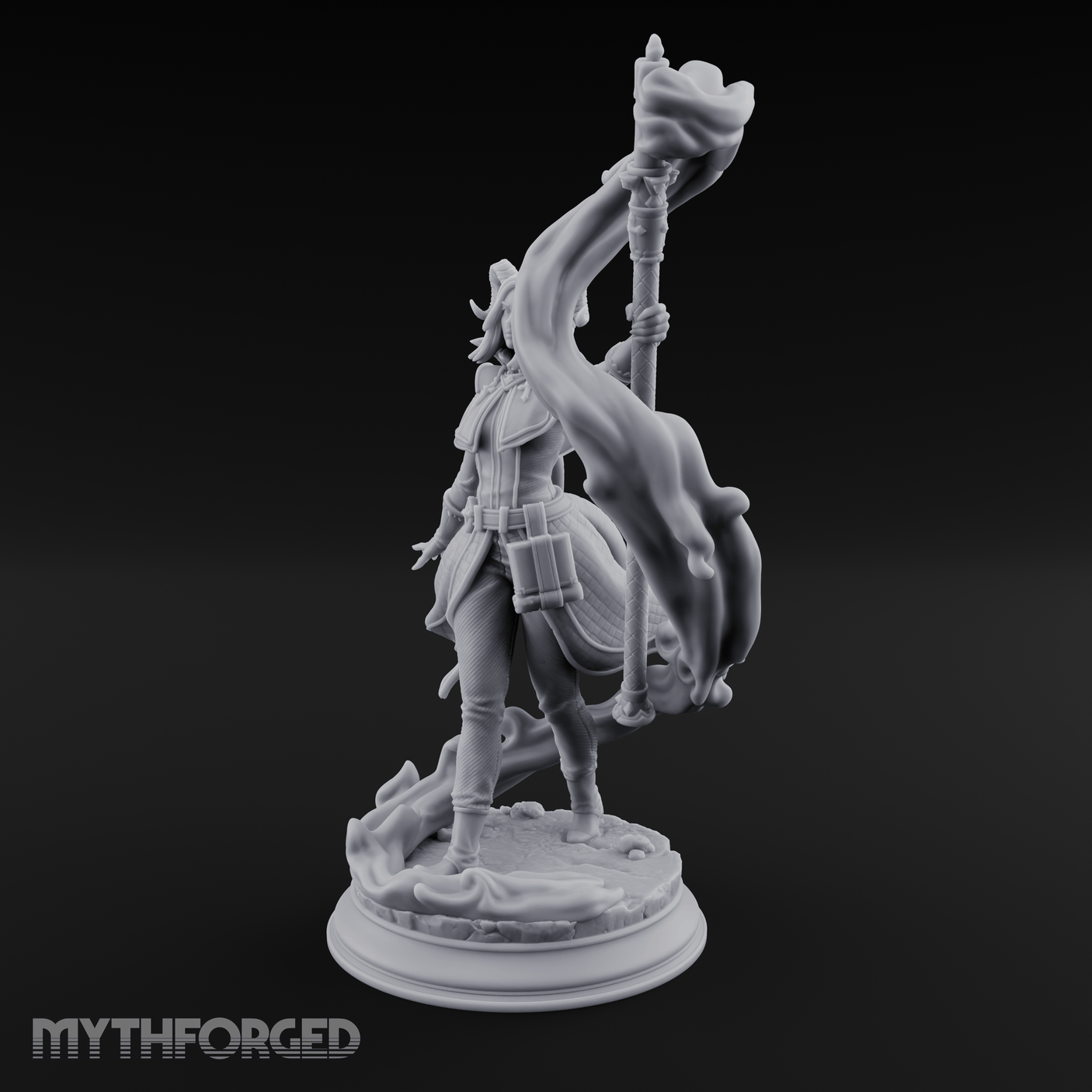 Staff Summoning Tiefling Sorcerer Miniature for Dungeons and Dragons, Pathfinder or other TTRPGs