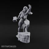 Arm Outstretched Knee Raised Human Sorceress Miniature for Dungeons and Dragons, Pathfinder or other TTRPGs