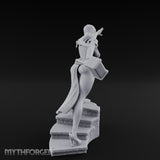 Arm Outstretched Knee Raised Human Sorceress Miniature for Dungeons and Dragons, Pathfinder or other TTRPGs