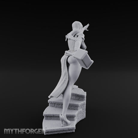 Arm Outstretched Knee Raised Human Sorceress Miniature for Dungeons and Dragons, Pathfinder or other TTRPGs
