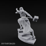 Arm Outstretched Knee Raised Human Sorceress Miniature for Dungeons and Dragons, Pathfinder or other TTRPGs