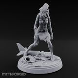 Arm Raised Shrieking Zombie Flight Attendant Miniature for Dungeons and Dragons, Pathfinder or other TTRPGs