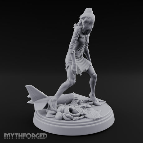 Arm Raised Shrieking Zombie Flight Attendant Miniature for Dungeons and Dragons, Pathfinder or other TTRPGs