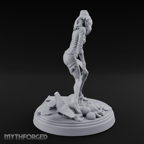 Arm Raised Shrieking Zombie Flight Attendant Miniature for Dungeons and Dragons, Pathfinder or other TTRPGs