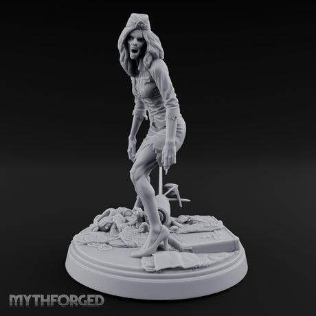 Arm Raised Shrieking Zombie Flight Attendant Miniature for Dungeons and Dragons, Pathfinder or other TTRPGs