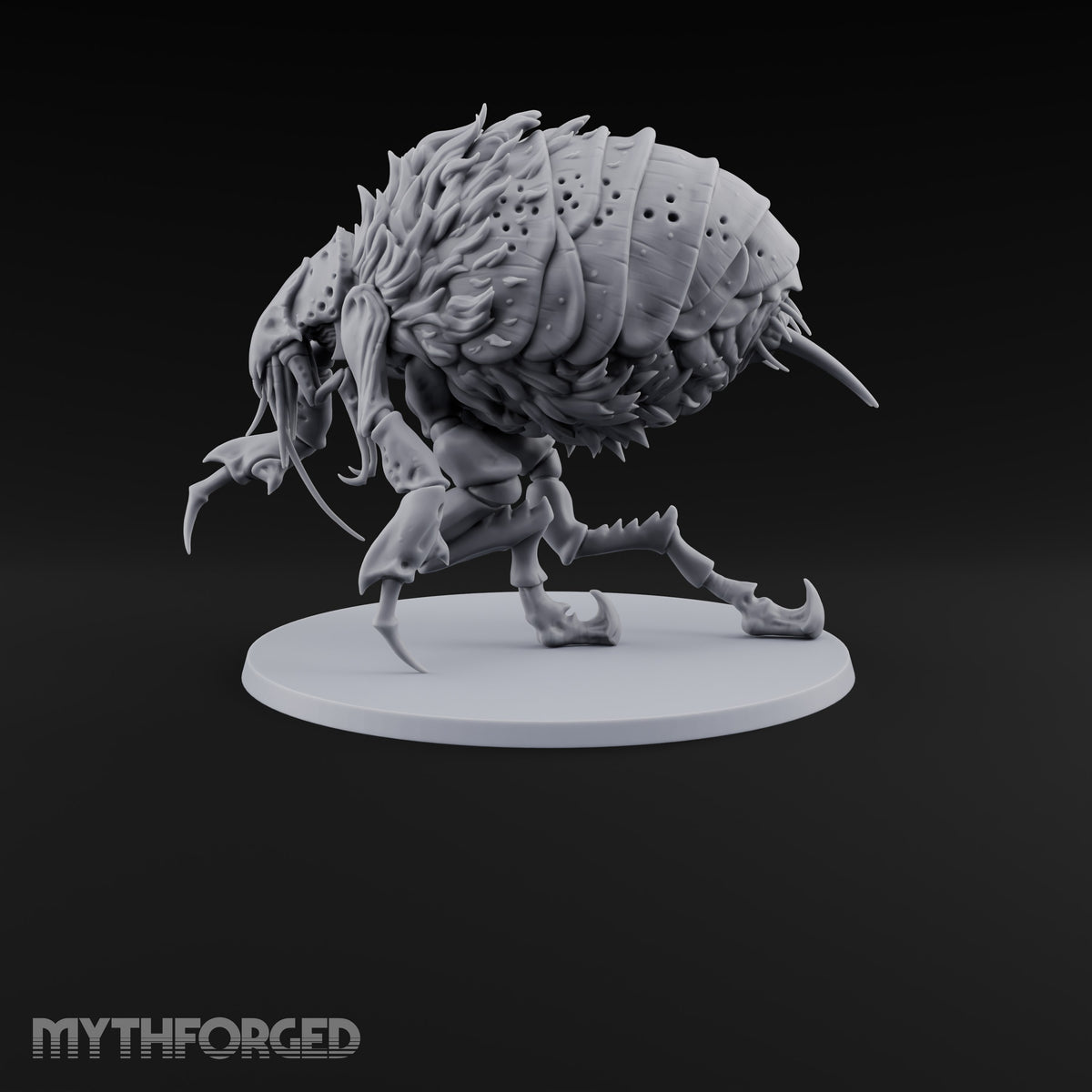 Itching for a Host Giant Flea with Pincer Claws and Bristled Abdomen