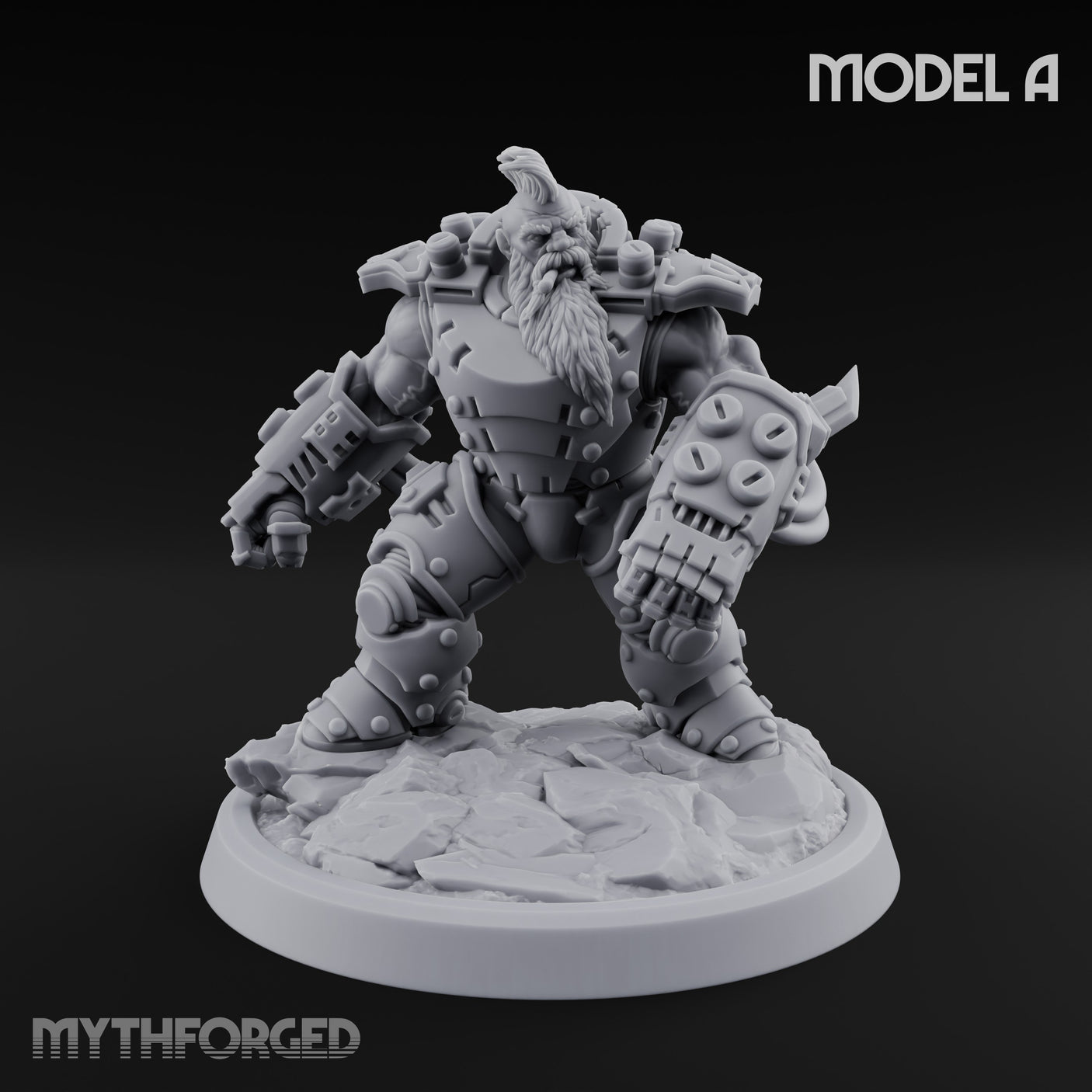 Armour Clad Brawling Dwarf Breaker A Miniature for Dungeons and Dragons, Pathfinder or other TTRPGs