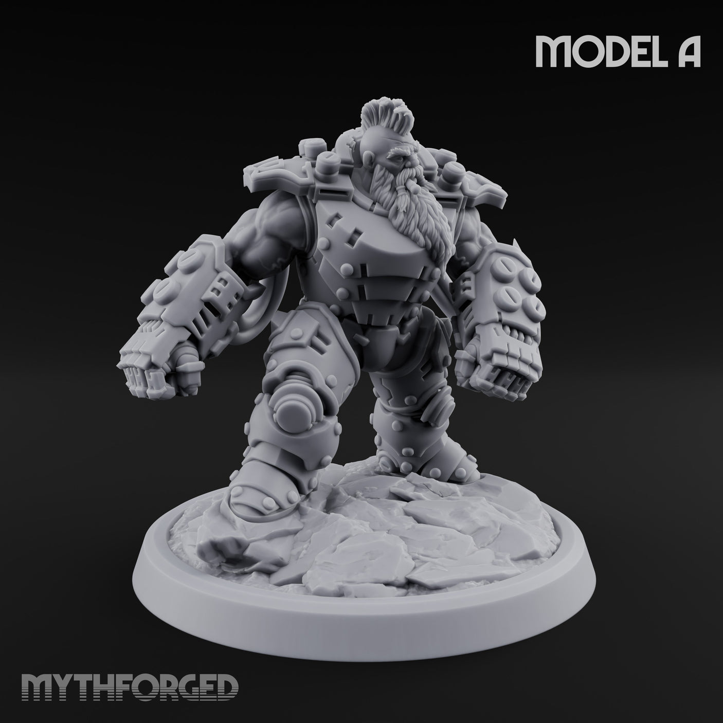 Armour Clad Brawling Dwarf Breaker A Miniature for Dungeons and Dragons, Pathfinder or other TTRPGs