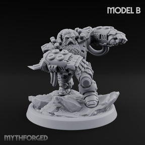 Armour Clad Brawling Dwarf Breaker B Miniature for Dungeons and Dragons, Pathfinder or other TTRPGs